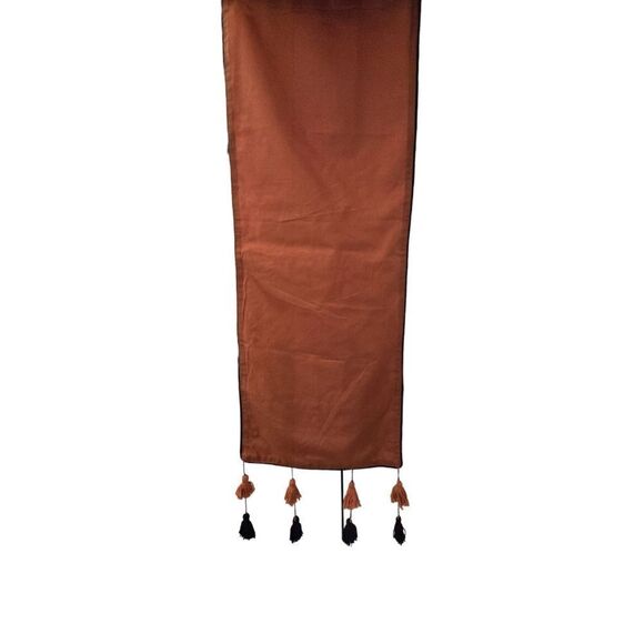 Halloween Table Runner 72 x 14 Orang and Black Tassled Gothic Decor - Picture 4 of 4